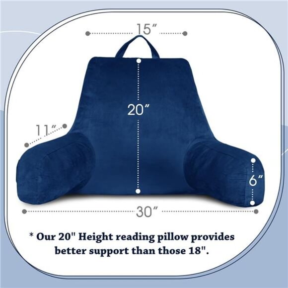 Reading Pillow with Removable Cover, Back Pillow for Sitting Up in Bed with Arms - Picture 2 of 8